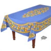 60x96" Rectangular Lemons Blue Acrylic-Coated Cotton Tablecloth By Tissus Toselli -Kitchen Textiles 13089 2F1459449977 2Ftissus toselli lemons blue rectangular cotton coated tablecloth sqw
