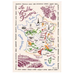 French Wine Map Tea Towel By Torchons Et Bouchons
