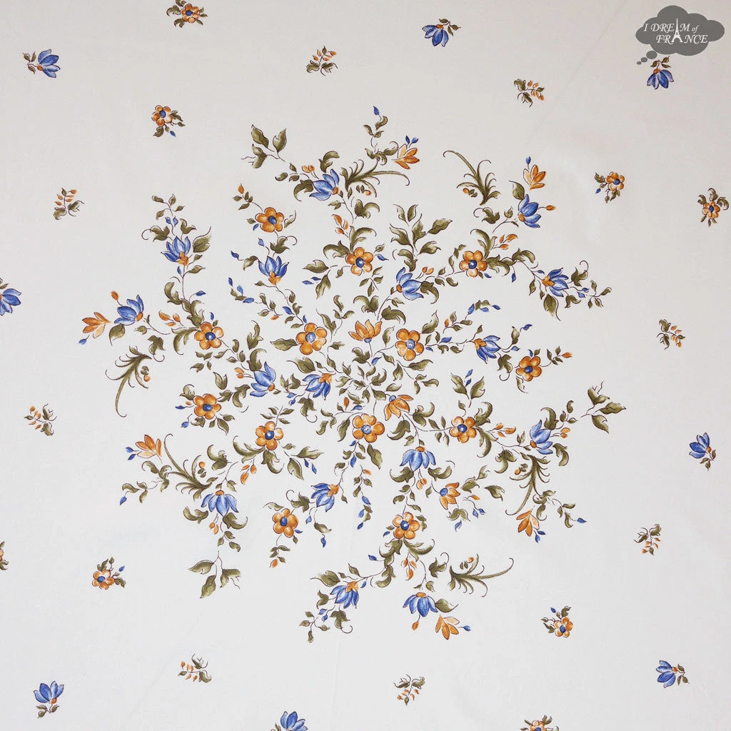 70" Round Moustiers Blue & Cream Tablecloth By Tissus Toselli 4 70" Round Moustiers Blue & Cream Tablecloth By Tissus Toselli - Image 2