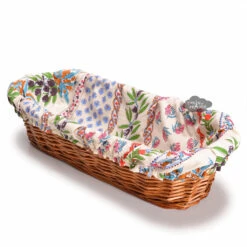 Olives Cream French Baguette Basket With Removable Liner By Le Cluny