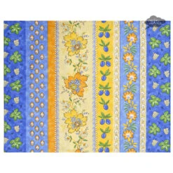 Monaco Blue & Yellow Acrylic-Coated Cotton Reversible Placemat By Le Cluny
