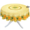 68" Round Sunflower Yellow Cotton Coated Provence Tablecloth By Le Cluny -Kitchen Textiles 89aa3147 e2b0 59a5 a8a0 648b1e4c1e0c