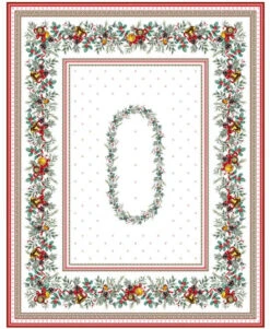 60x120" Rectangular Joyeux Noel Acrylic Coated Cotton Tablecloth By Tissus Toselli -Kitchen Textiles SYLVESTRE blanc 200cm 4d9a1c61 cdf2 4124 a3cb 7f3e2824c9f8