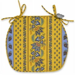 Lisa Yellow Coated French Style Chair Pad By Le Cluny