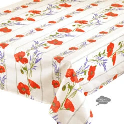 60x120" Rectangular Poppies Cream Acrylic-Coated Cotton Tablecloth By Tissus Toselli 5 60x120" Rectangular Poppies Cream Acrylic-Coated Cotton Tablecloth By Tissus Toselli -Kitchen Textiles abd4b3c6 58cb 5a4b 94fd fcf3b1599d1f