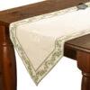 18x58" Calisson Cream Matelasse French Cotton Table Runner By Tissus Toselli 2 18x58" Calisson Cream Matelasse French Cotton Table Runner By Tissus Toselli -Kitchen Textiles calisson cream french matelasse runner tissus toselli sqw