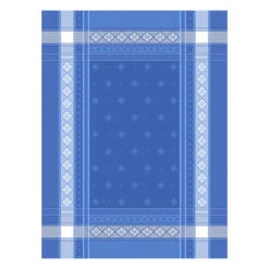 Callas Blue Cotton French Jacquard Dish Towel
