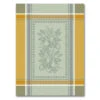 Cedrat Green & Yellow French Cotton Jacquard Dish Towel By Tissus Toselli -Kitchen Textiles cedrat green yellow french jacquard cotton tea towel tissus toselli