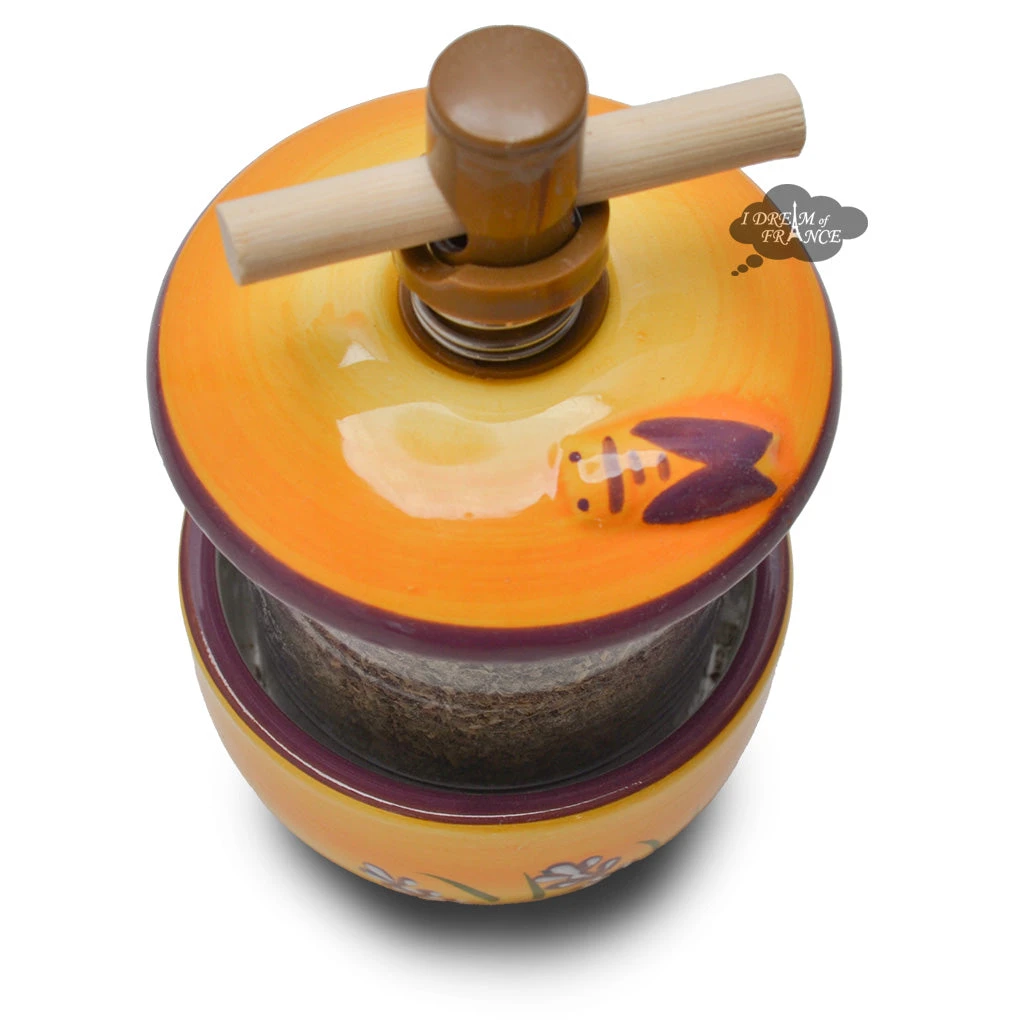 Ceramic Mill With Herbes De Provence - White Flowers 4 Ceramic Mill With Herbes De Provence - White Flowers - Image 2