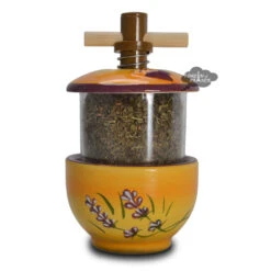 Ceramic Mill With Herbes De Provence - White Flowers