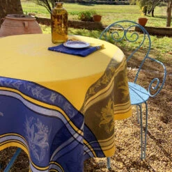 62x120" Rectangular Citrus Yellow & Blue Jacquard Tablecloth By L'Ensoleillade 7 62x120" Rectangular Citrus Yellow & Blue Jacquard Tablecloth By L'Ensoleillade -Kitchen Textiles citrus blue yellow jacquard french provence tablecloth l ensoleillade bsq 901b85cc 9d3a 4331 a742 94c1f67fb16e