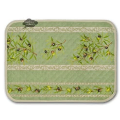 Clos Des Oliviers Green Cotton Quilted Placemats