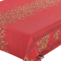 60x96" Rectangular Clos Des Oliviers Red Double-Border Tablecloth By Label France -Kitchen Textiles clos des oliviers red rectangular double border french tablecloth asqw 67edc11e 97d7 4e17 8a71 a76e8a210f5d