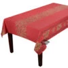 60x120" Rect Clos Des Oliviers Red Acrylic-Coated Cotton Double Border Tablecloth By Label France -Kitchen Textiles clos des oliviers red rectangular double border french tablecloth sqw