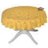 58" Round Clos Des Oliviers Yellow All-Over Tablecloth By L'ensoleillade -Kitchen Textiles clos des oliviers yellow coated cotton small round tablecloth all over sqw