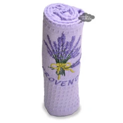 Provence Lavender Bouquet Lavender Color Waffle-Weave Kitchen Towel By Coton Blanc