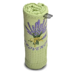 Provence Lavender Bouquet Pistachio Waffle-Weave Kitchen Towel By Coton Blanc