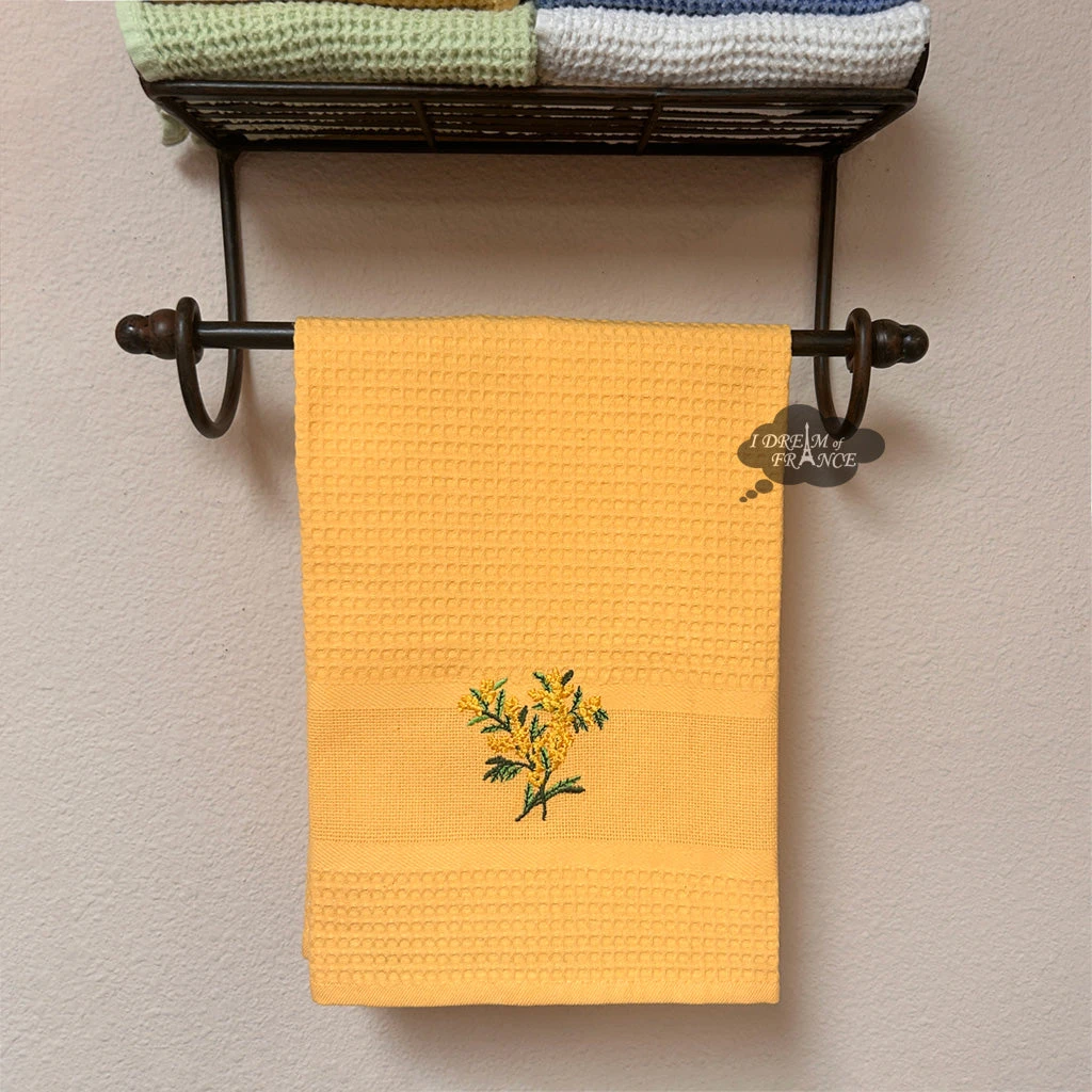 Provence Mimosa Yellow Waffle-Weave Kitchen Towel By Coton Blanc 4 Provence Mimosa Yellow Waffle-Weave Kitchen Towel By Coton Blanc - Image 2