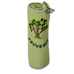 Provence Olive Tree Pistachio Waffle-Weave Kitchen Towel By Coton Blanc