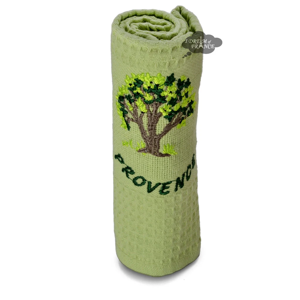 Provence Olive Tree Pistachio Waffle-Weave Kitchen Towel By Coton Blanc 3 Provence Olive Tree Pistachio Waffle-Weave Kitchen Towel By Coton Blanc