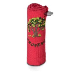 Provence Olive Tree Red Waffle-Weave Kitchen Towel By Coton Blanc