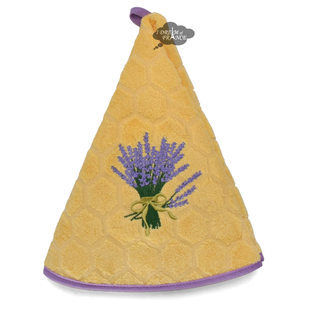 Round Terry Hand Towel Lavender Yellow By Coton Blanc 3 Round Terry Hand Towel Lavender Yellow By Coton Blanc