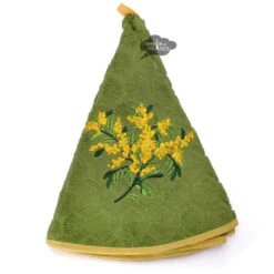 Round Terry Hand Towel Mimosa Green By Coton Blanc