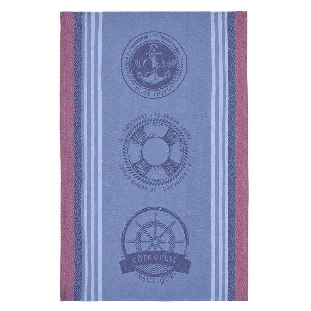 Nautical (Nautique) French Jacquard Cotton Dish Towel By Coucke 3 Nautical (Nautique) French Jacquard Cotton Dish Towel By Coucke