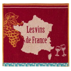 French Wines (Vins De France) Terry Square Towel By Coucke