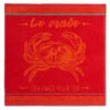 Crab Terry Square Towel By Coucke