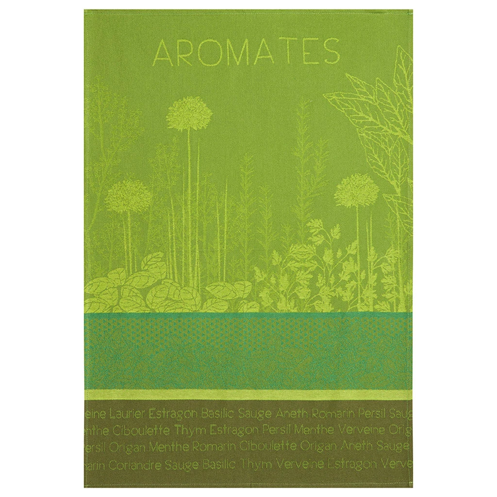 Herbs Of The Garden (Aromates Du Jardin) French Jacquard Dish Towel By Coucke 3 Herbs Of The Garden (Aromates Du Jardin) French Jacquard Dish Towel By Coucke
