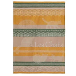Cats (Chats) French Jacquard Cotton Dish Towel By Coucke