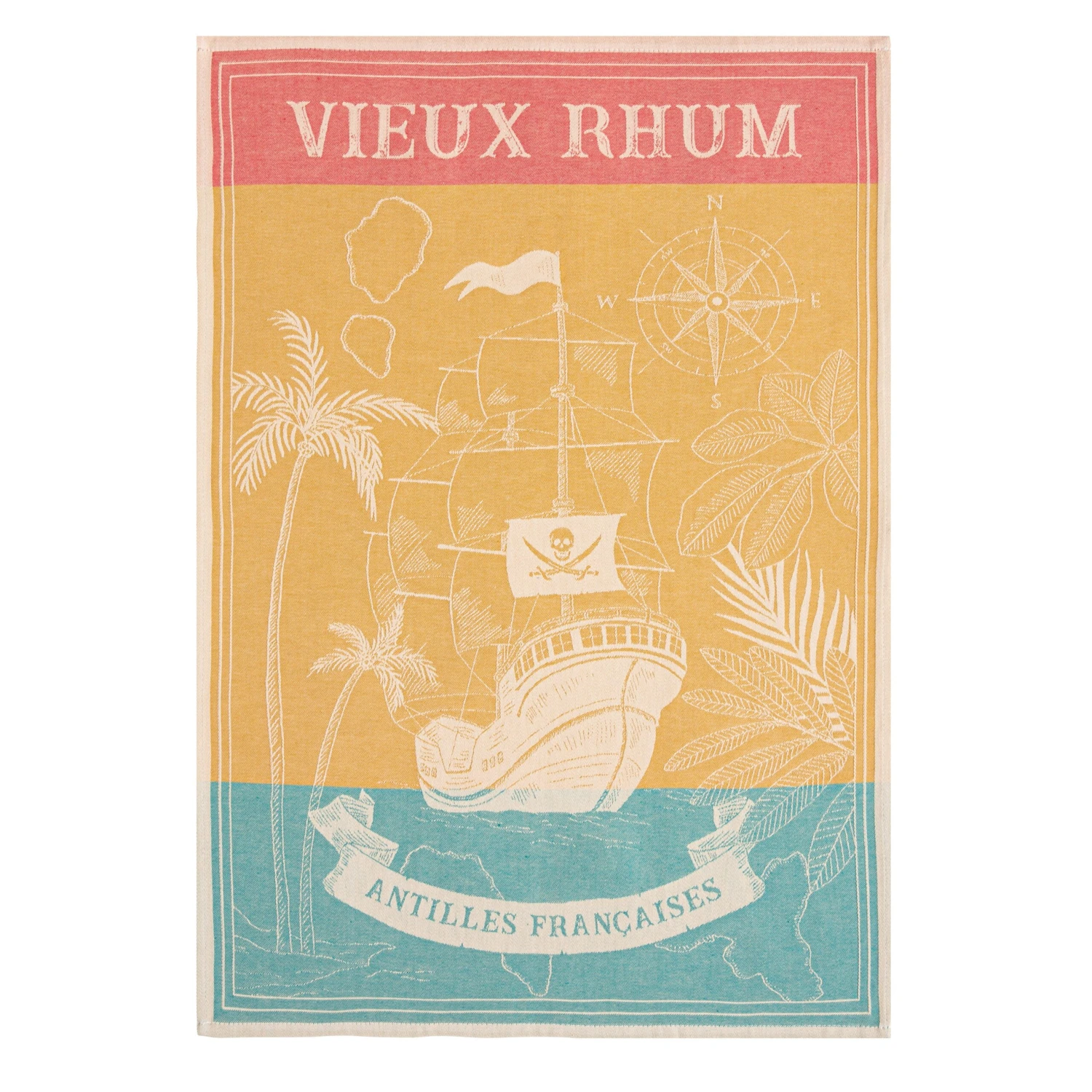 Aged Rum (Vieux Rhum) French Jacquard Cotton Dish Towel By Coucke 3 Aged Rum (Vieux Rhum) French Jacquard Cotton Dish Towel By Coucke