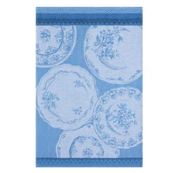 Vintage Plates (Assiettes Anciennes) French Jacquard Cotton Dish Towel By Coucke