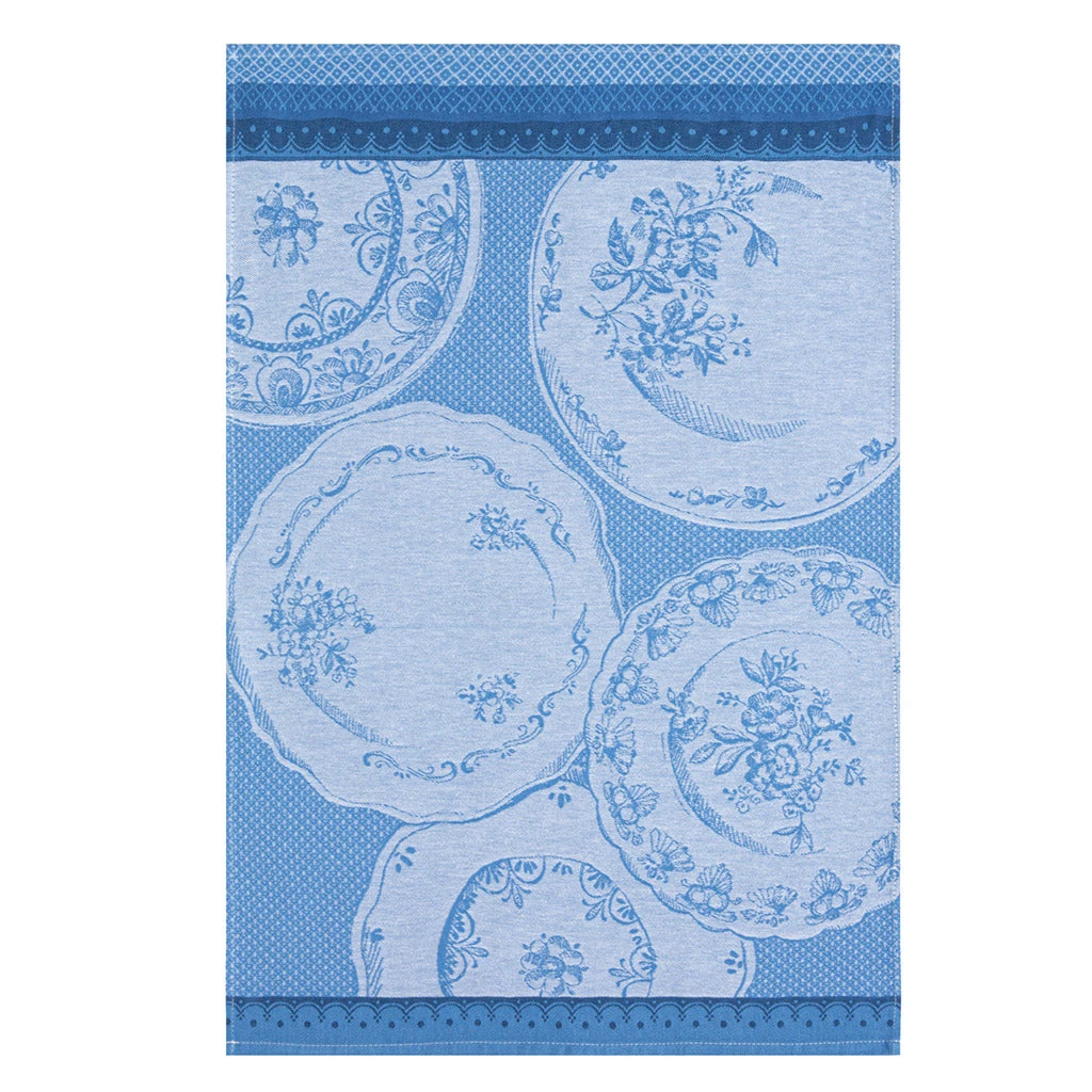 Vintage Plates (Assiettes Anciennes) French Jacquard Cotton Dish Towel By Coucke 3 Vintage Plates (Assiettes Anciennes) French Jacquard Cotton Dish Towel By Coucke