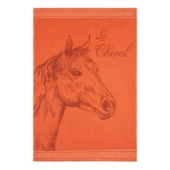 Stallion (Etalon) French Jacquard Cotton Dish Towel By Coucke
