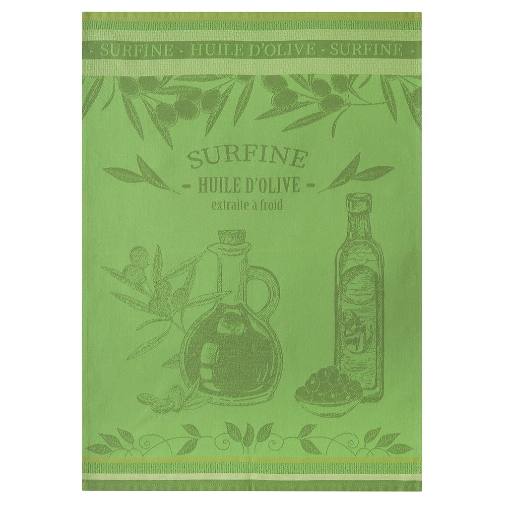 Surfine Oil Bottle (Bouteille Huile Surfine) French Jacquard Cotton Dish Towel By Coucke 3 Surfine Oil Bottle (Bouteille Huile Surfine) French Jacquard Cotton Dish Towel By Coucke