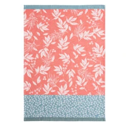 Red Foliage (Feuillage Rouge) French Jacquard Cotton Dish Towel By Coucke