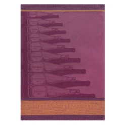 Wine Bottle Sizes (Gabarits Bouteilles De Vin) French Jacquard Cotton Dish Towel By Coucke