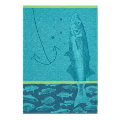 Fish (Poissons) French Jacquard Dish Towel By Coucke