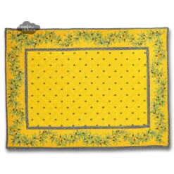 Calisson Yellow & Blue Quilted Placemat By Tissus Toselli