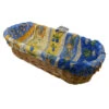 Monaco Blue & Yellow French Baguette Basket With Removable Liner By Le Cluny -Kitchen Textiles french baguette basket monaco blue sqw