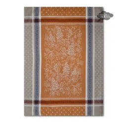 Winery Caramel French Cotton Jacquard Dish Towel By Tissus Toselli