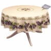 70" Round Grapes Cream Acrylic-Coated Cotton Provence Tablecloth By Le Cluny -Kitchen Textiles grapes cream le cluny french provencal tablecloth round sqw