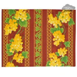 Grapes Red Acrylic-Coated Cotton Reversible Placemat By Le Cluny
