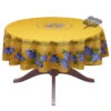 70" Round Grapes Yellow Acrylic-Coated Cotton Provence Tablecloth By Le Cluny 2 70" Round Grapes Yellow Acrylic-Coated Cotton Provence Tablecloth By Le Cluny -Kitchen Textiles grapes yellow le cluny french provencal tablecloth w
