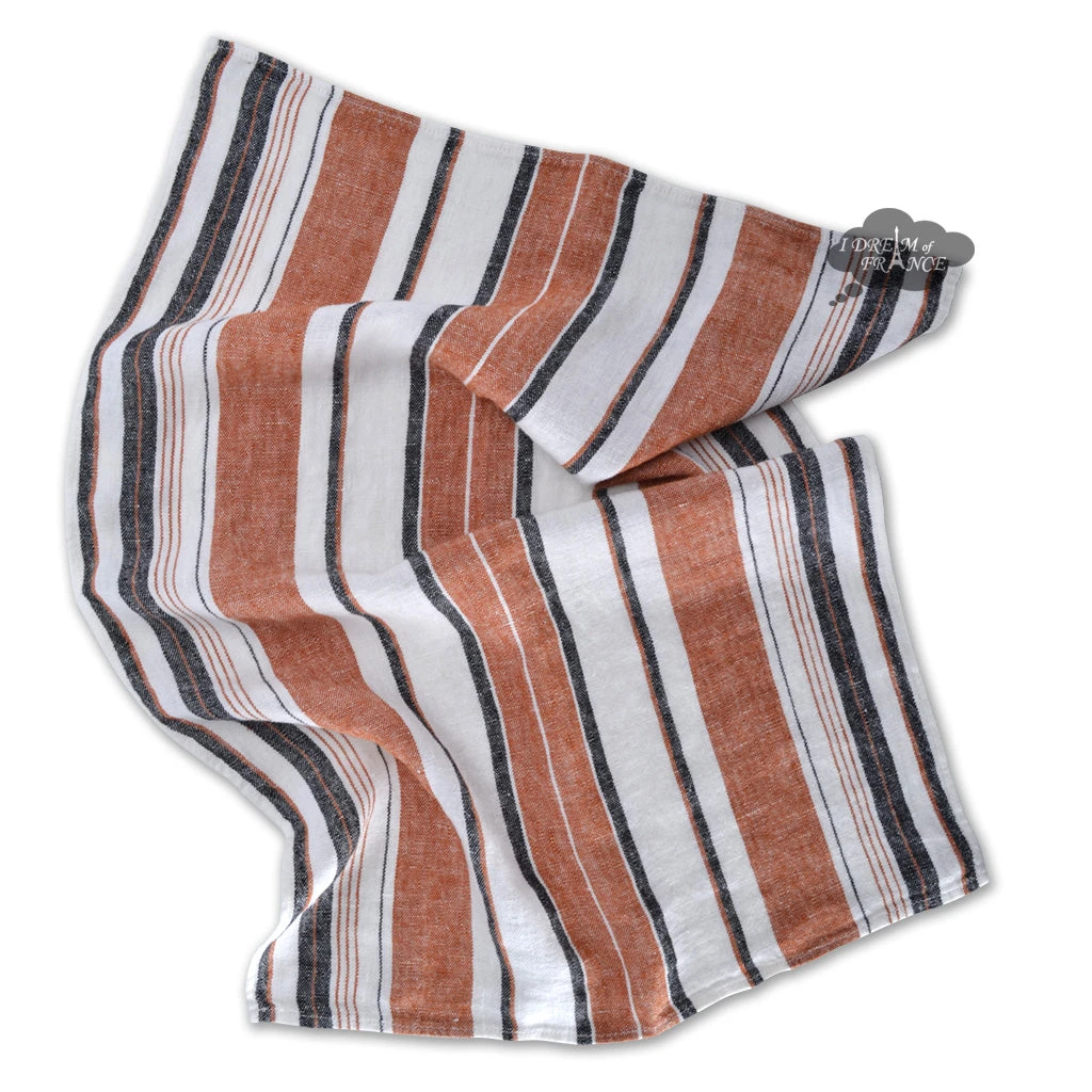 Ajaccio Copper French Linen Kitchen Towel By Haomy 4 Ajaccio Copper French Linen Kitchen Towel By Haomy - Image 2