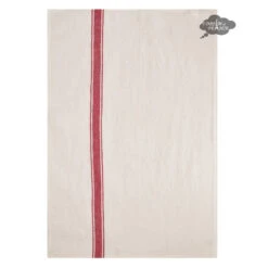 Vivario Red & White French Linen Kitchen Towel By Harmony