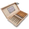 Laguiole Jean Dubost DeLuxe Table Knives Set Of 6 - Olive Wood Handles 1 Laguiole Jean Dubost DeLuxe Table Knives Set Of 6 - Olive Wood Handles -Kitchen Textiles laguiole french knives olive tree wood olivier wooden box jean dubost sqw
