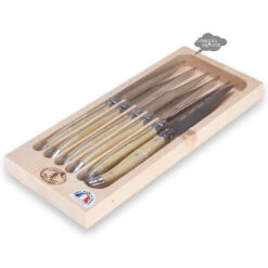 Laguiole Jean Dubost Table Knives Set Of 6 - Faux Horn Handles